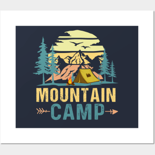 mountain camp - outdoor camping, adventure, hiking , trekking, holiday, vacation Posters and Art